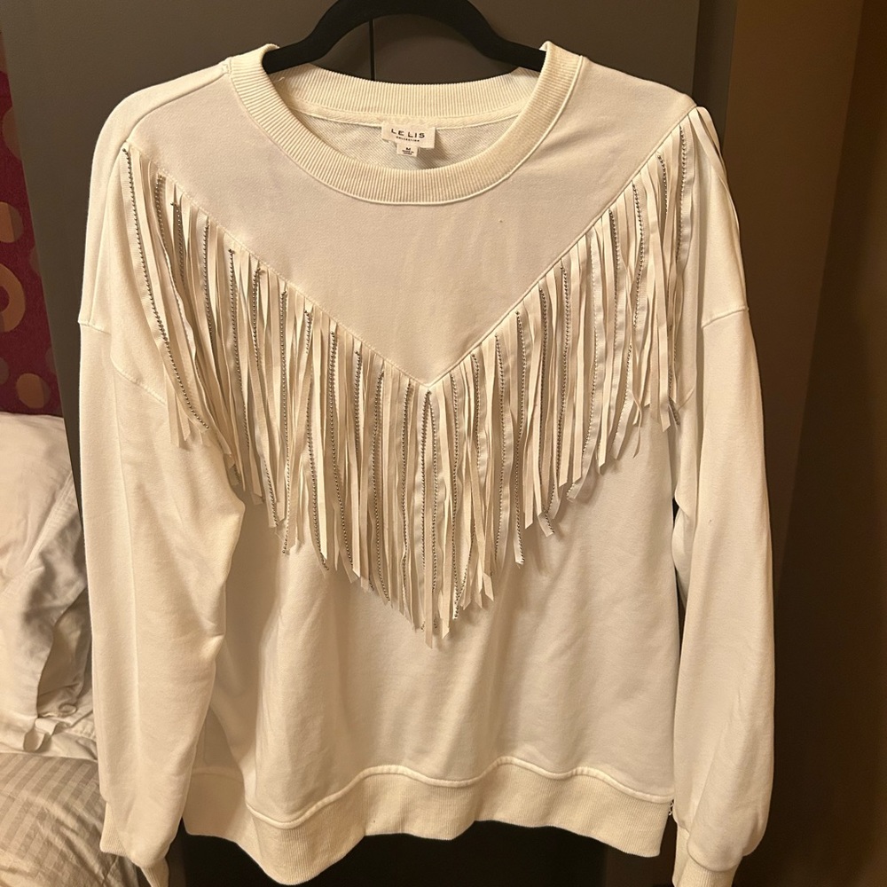 Lelis White Pullover Crewneck Western